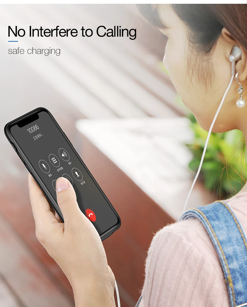 Cafele ультра тонкий чехол для зарядного устройства для iPhone 7, 8, 6, 6s Plus, X чехол для внешнего аккумулятора, чехол для резервного зарядного устройства для iPhone X