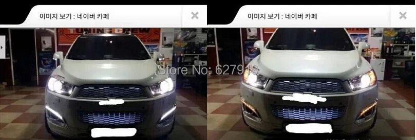 DRL для CHEVROLET CAPTIVA 2011- реле сигнала поворота автомобиля-Стайлинг 12 В светодиодный дневные ходовые огни с отверстием для противотуманной фары