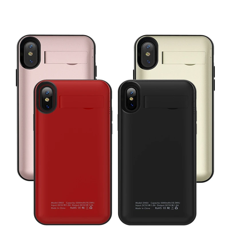 5000 мАч Anti fingerprint функцией беспроводной зарядки для iphone x Батарея случае смартфон