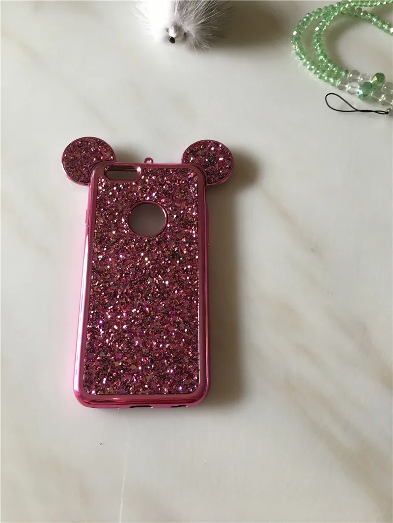 Подлинная Мода Микки Диаманта bling Кролик Форма Защитный Телефон Случае Роскошные