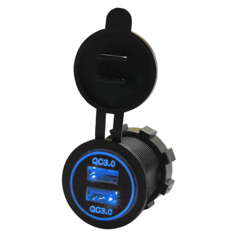 SOONHUA Dual QC 3,0 USB умное автомобильное зарядное устройство Универсальное зарядное устройство для быстрой зарядки s для мобильного телефона планшета с защитой от температуры