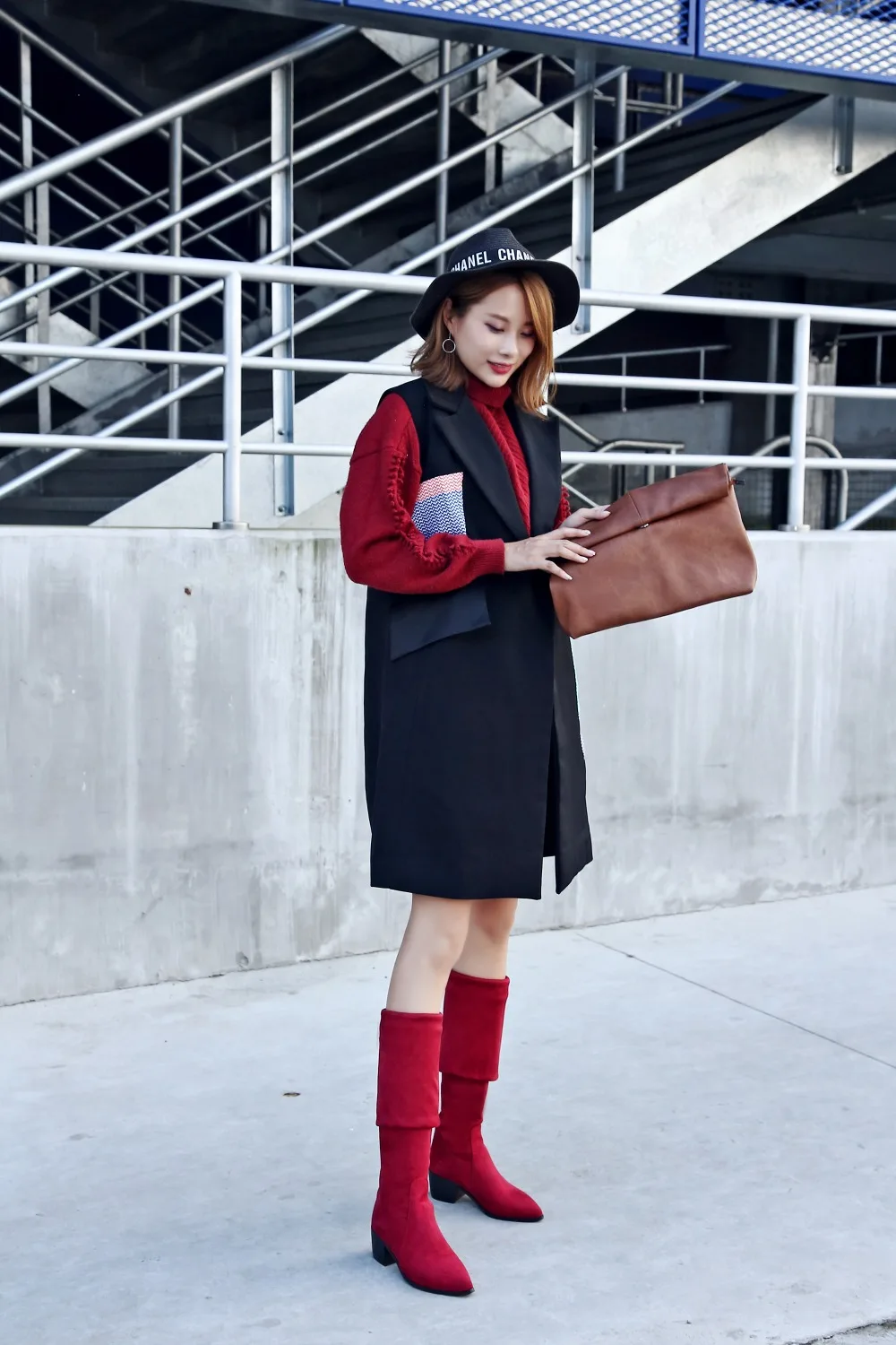 Winter Boots Women Thigh High Snow Boots Woman Faux Fur Heels Shoes Womens Over The Knee Boot Lady Shoes Botas Large Size 34-48