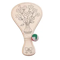flower Креативная Горячая DIY Ручная роспись Pat Ball обучающая ручная игра живопись деревянная игрушка DIY ракетка граффити игрушки для детей - Цвет: flower