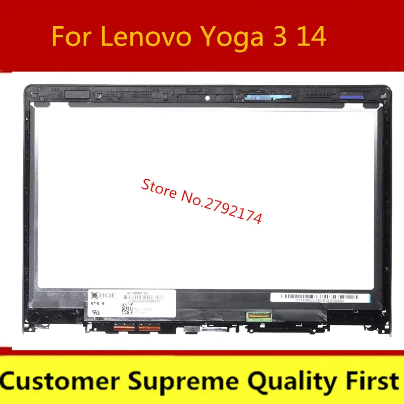 Сенсорный ЖК экран с дигитайзером в сборе для Lenovo Yoga 3 14 5DM0G74715 80JH|ЖК-экран