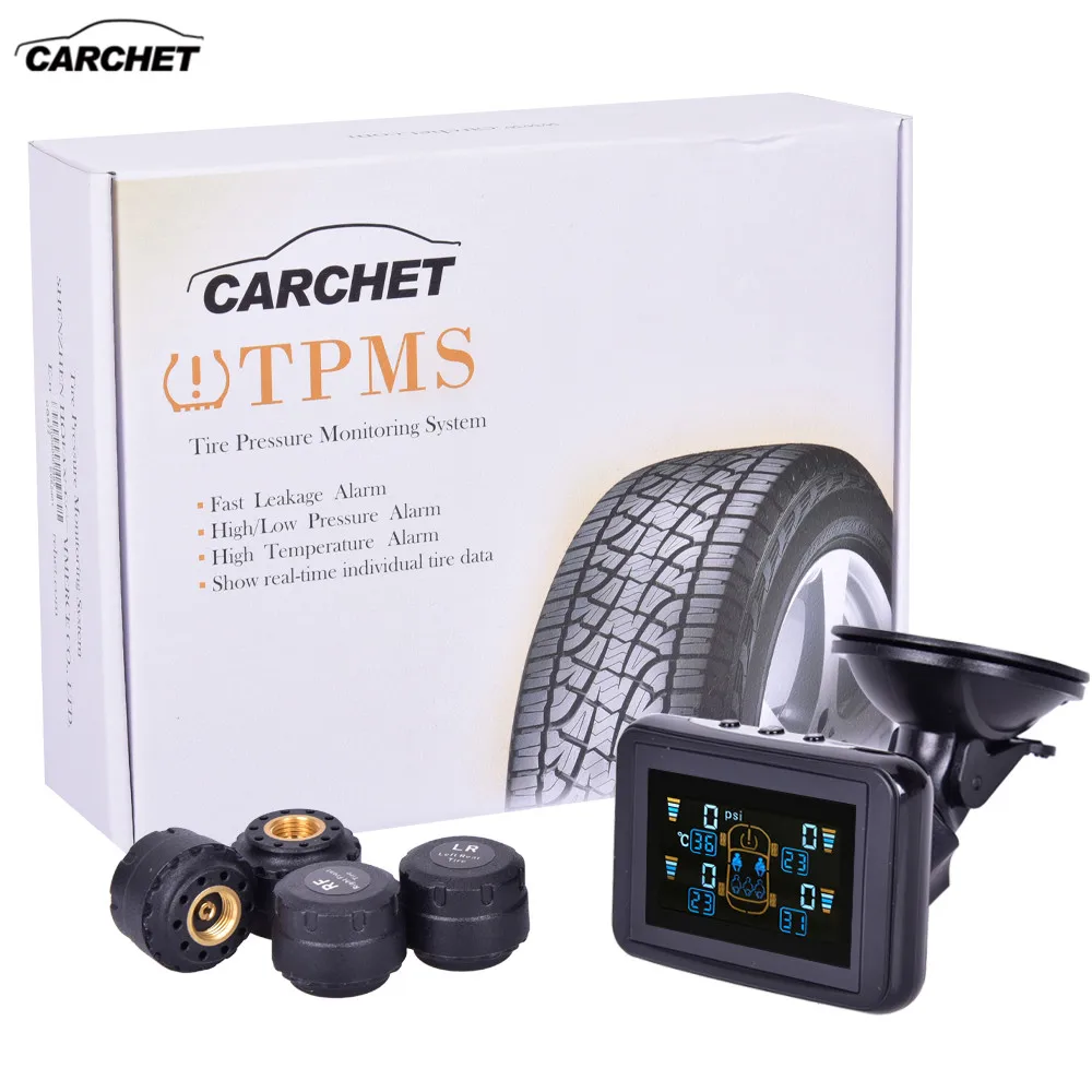 CARCHET TPMS система s система контроля давления в шинах Беспроводная Автомобильная сигнализация давления в шинах lcd DVD 4 датчика для Toyota hyundai и т. д