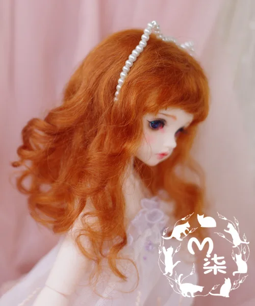 M7-bjd кукольный парик из мохера Рождество 8-9 дюймов 7-8 дюймов 6-7 дюймов 5-6 дюймов 4-5 дюймов 3-4 дюйма 1/3 1/4 1/6 1/8 1/12 блонд, коричневый, красный
