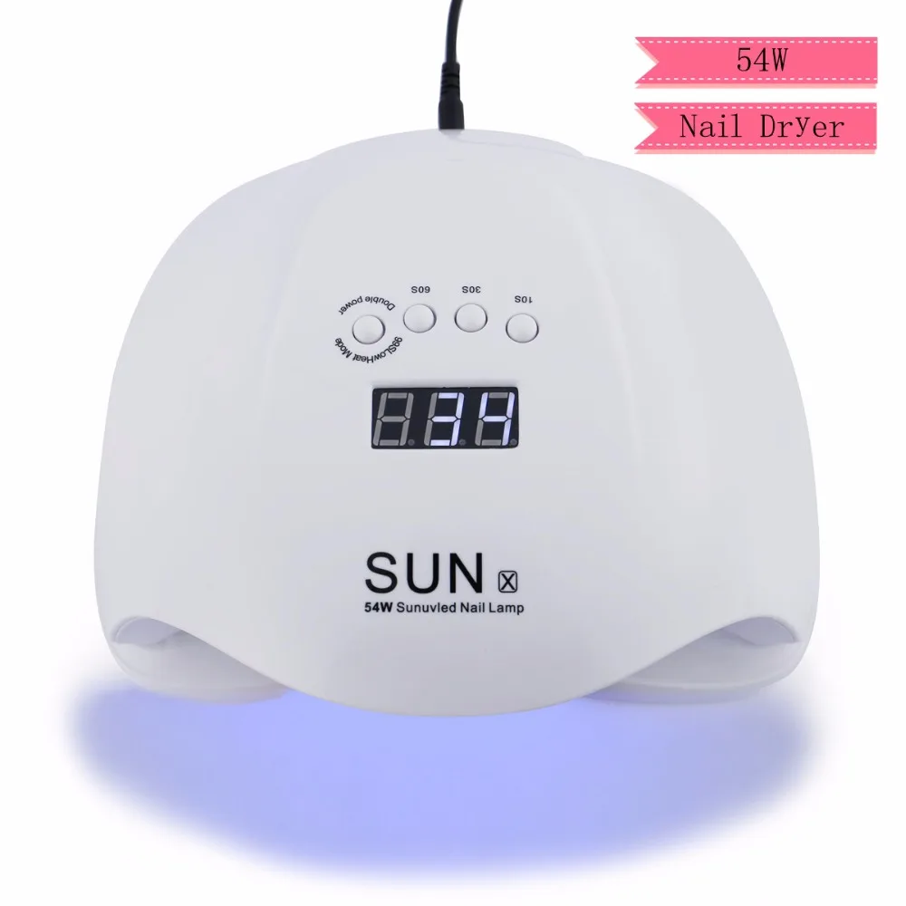 Сушилка для ногтей Sun X профессиональная белая с двойным источником света 54 Вт