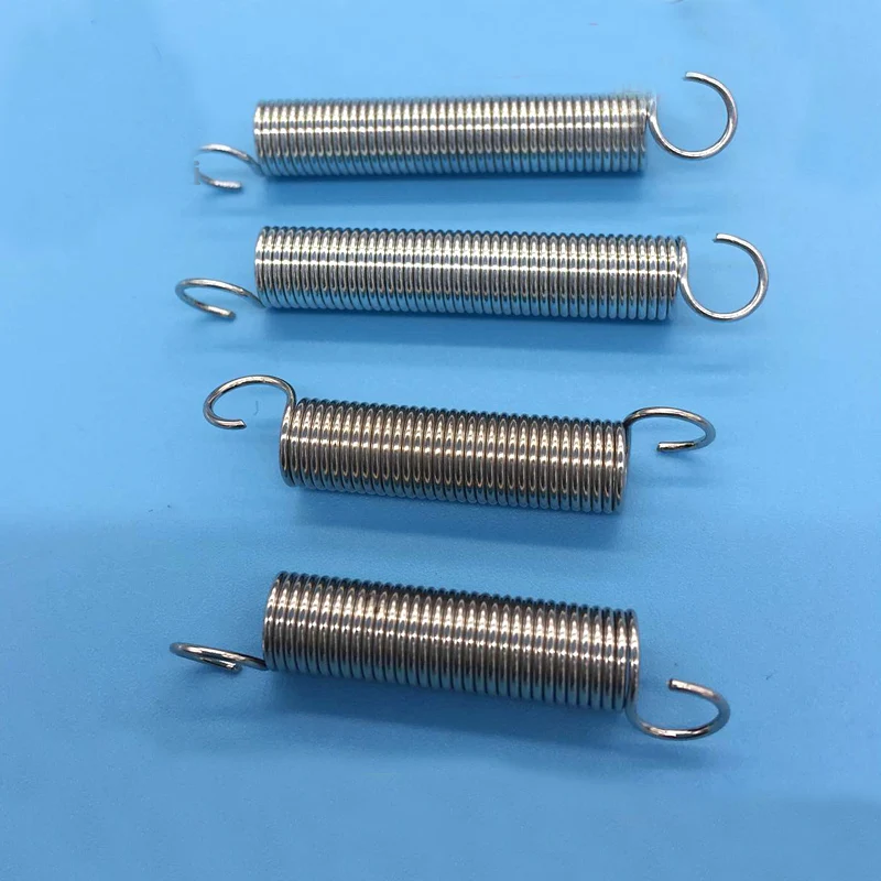 Electroplating Nickel Zinc Extension Spring 0.8mm Line Diameter*7.0mm Outer Diameter Draw Pullback Drag with Hook 10pcs | Обустройство