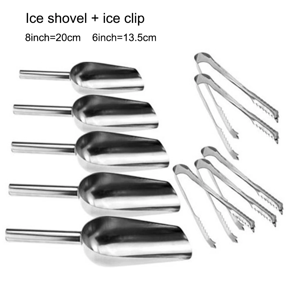 10 шт./компл. конфеты буфет барбекю лед из нержавеющей совки наборы щипцов для бар