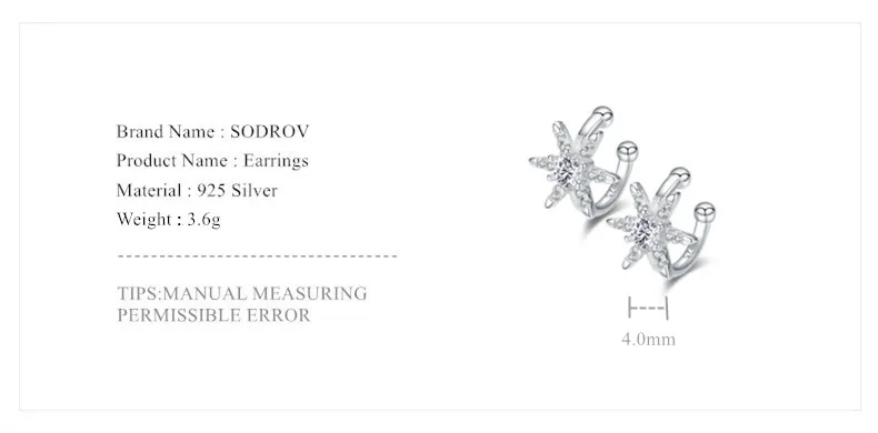 SODROV, 925 пробы, серебро, звезда, взрыв, серебро 925, ювелирное изделие, серебряные серьги для женщин, милый стиль, Шесть звезд, хорошее ювелирное изделие