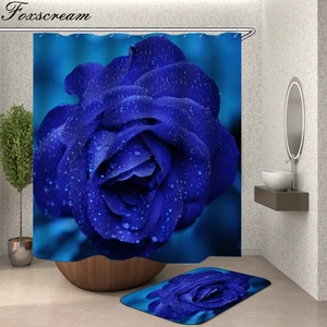 Цветочная занавеска для душа, Тканевая 3d занавеска для душа для ванной, s занавески с крючками для ванной комнаты, водонепроницаемая водоотталкивающая занавеска для ванной или коврика