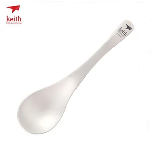 Титановая Ложка Keith, 1 шт., походная ложка, посуда для улицы, с длинной ручкой, 170 мм, легкая, для здоровья, титановый Титановая Ложка Ti5204