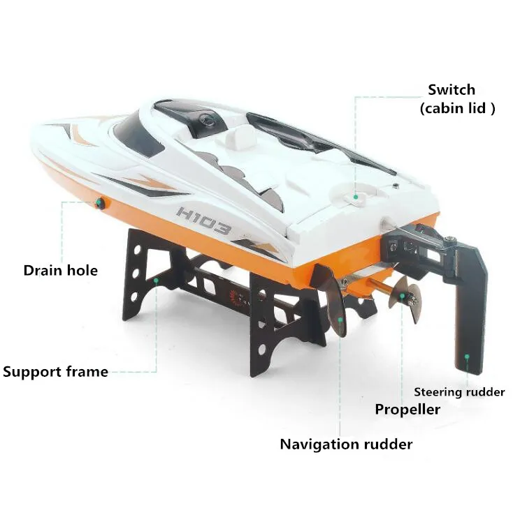 Новая супербольшая лодка с дистанционным управлением H103 2 4G 44 см 150 м