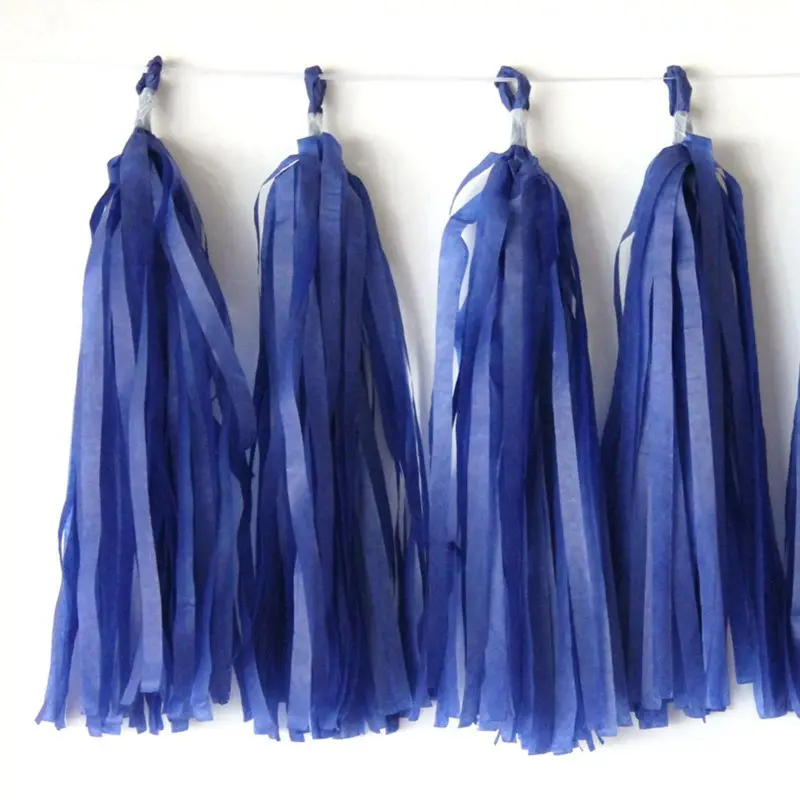 Royal blue LAPHIL 14 дюймов розовое золото розовая кисточка гирлянда из папиросной бумаги Свадебное Украшение подвесное гирлянда день рождения ребенка душ вечерние принадлежности - Цвет: Royal blue