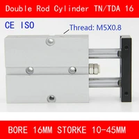 ce iso tn16 tda twin spindle air cylinder bore 16mm stroke 10 45mm dual action air pneumatic cylinders double action pneumatic
