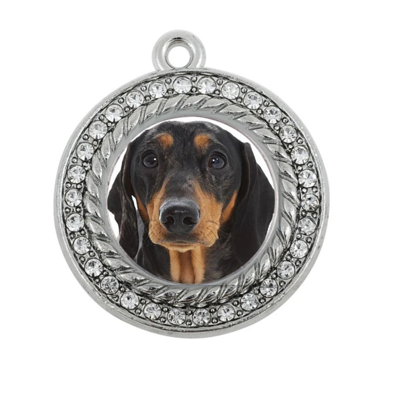 Такса круг квадратный Шарм в античном стиле посеребренные ювелирные изделия|charm