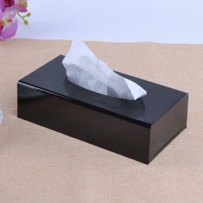 Black Thin item Современная акриловая коробка-держатель для салфеток рулон бумажных салфеток чехол диспенсер для салфеток кухонные коробки для украшения 6ZJ047 - Цвет: Black Thin item