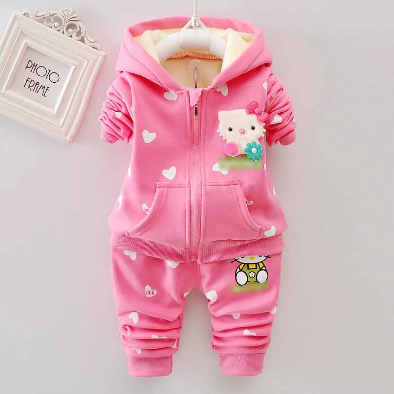 BibiCola/осенне зимний комплект одежды для маленьких девочек зимняя теплая одежда