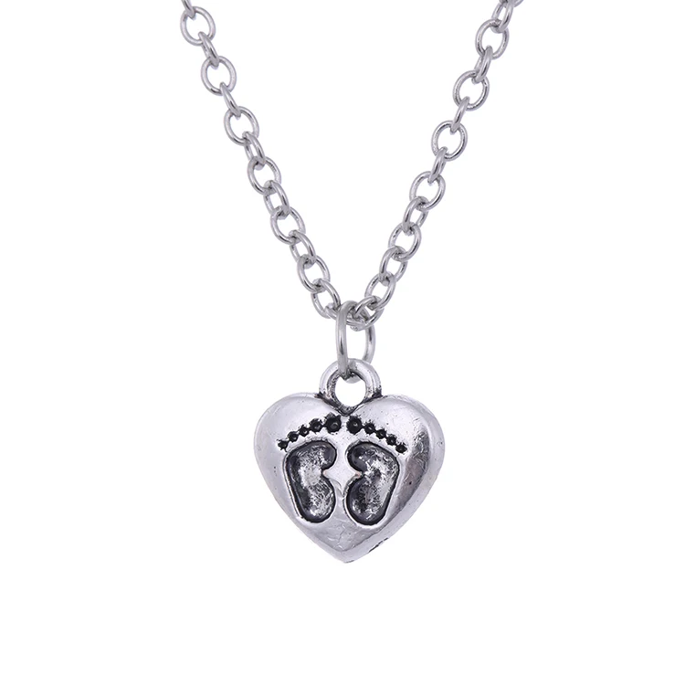 Antique Silver My shape сердце милое ожерелье «отпечаток лапы» античное серебро золото любовь кулон ожерелье s ребенок памятный подарок для матери отца - Окраска металла: Antique Silver