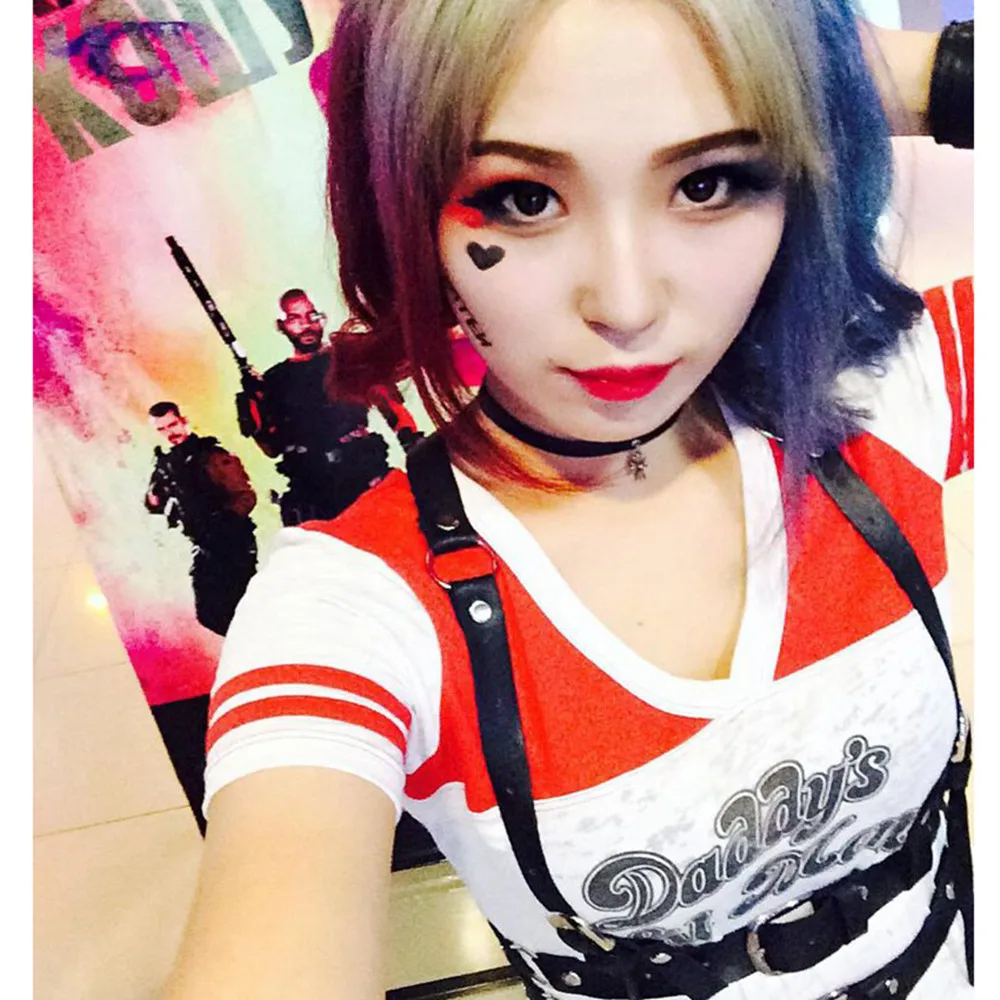 Отряд Самоубийц Харли Куинн Топ косплей костюмы папочка Лил монстр футболка