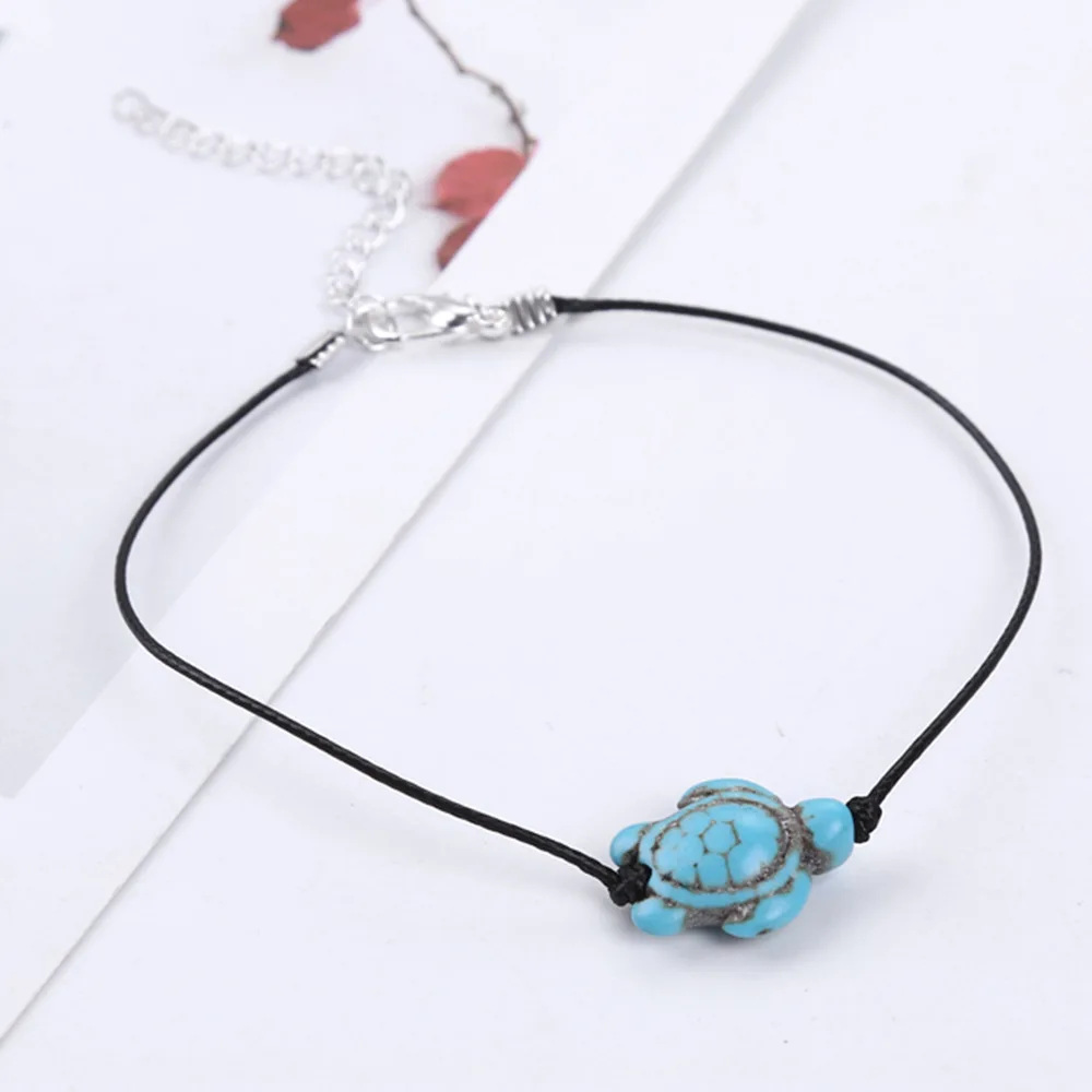 Женский браслет на лодыжку MESTILO черный в стиле бохо с черепахой и цепочкой для ног