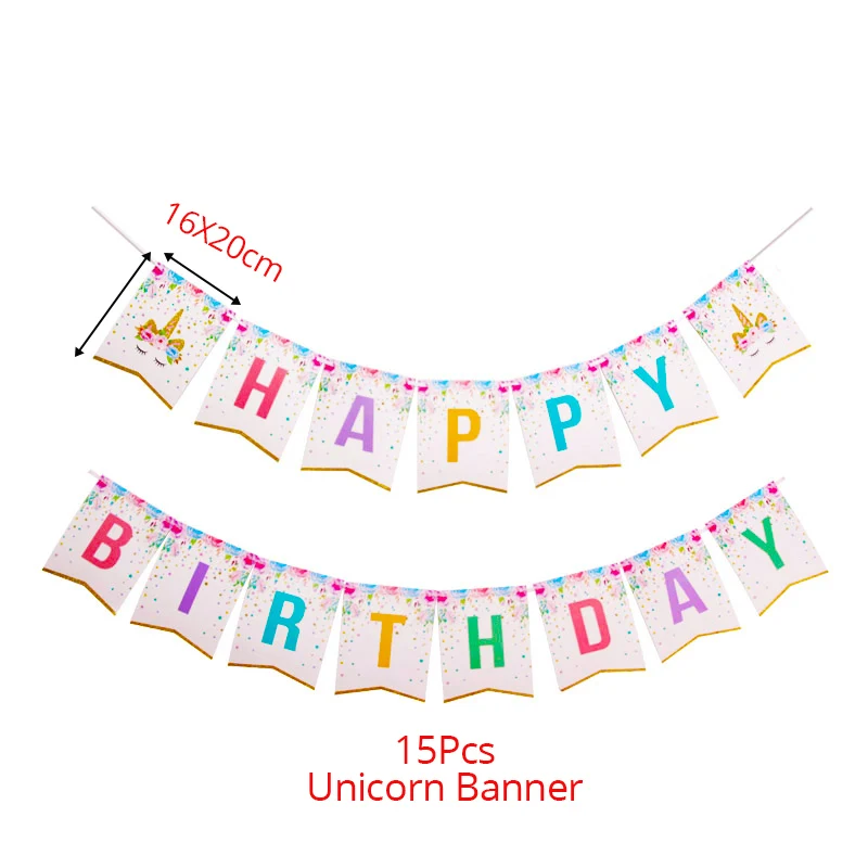 paper banner WEIGAO Единорог попкорн коробка Радуга мультфильм животных конфеты коробка попкорн мешок день рождения украшения Дети кекс топперы поставки - Цвет: paper banner