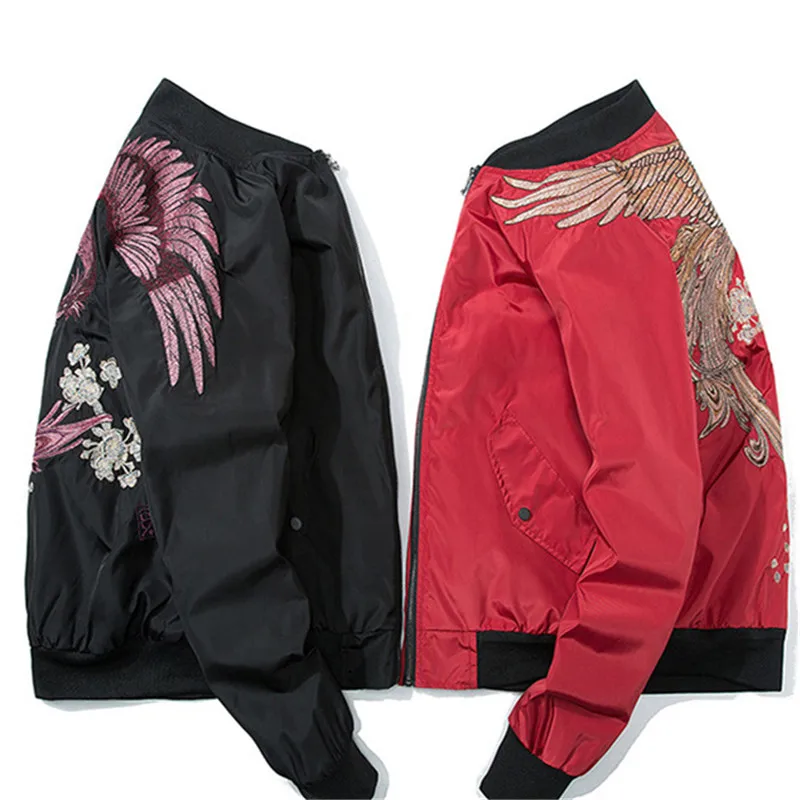 Japanese embroidered jacket Fashion new Bomber Jackets winter warm Coat Mens Pilot windbreaker Male autumn Thin Coats | Мужская одежда