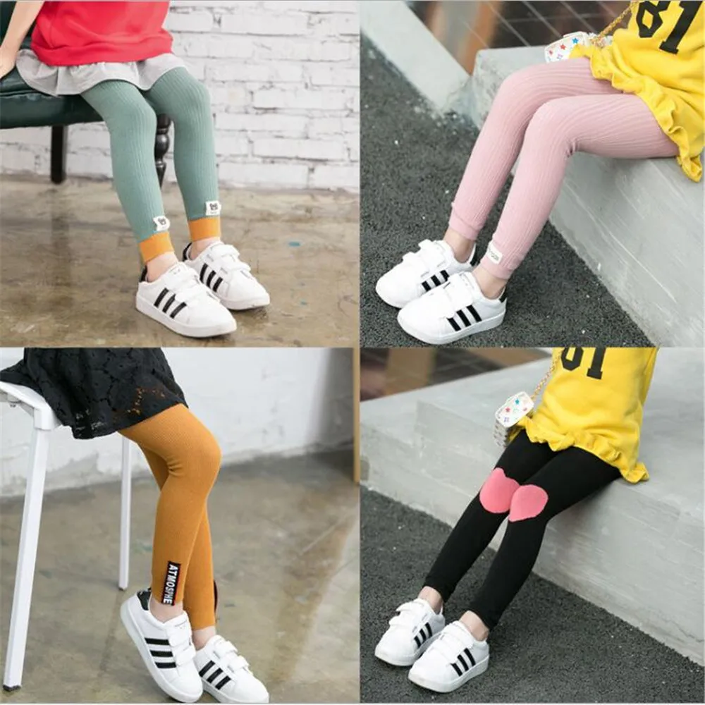 От 2 до 9 лет розовые леггинсы для девочек Осенняя детская одежда из хлопка