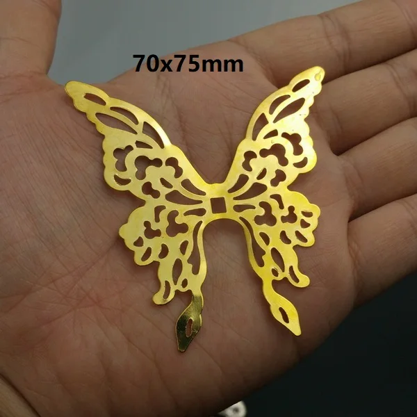 gold 10pcs Розничная филигранная Бабочка Обертывания соединители украшения ремесла подарок украшение DIY фурнитура Аксессуары для одежды - Цвет: gold 10pcs