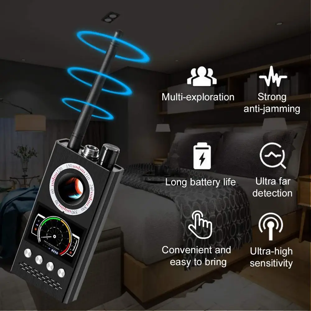 Анти-Шпион детектор Беспроводной RF сканер сигнала мини камера лазерный объектив