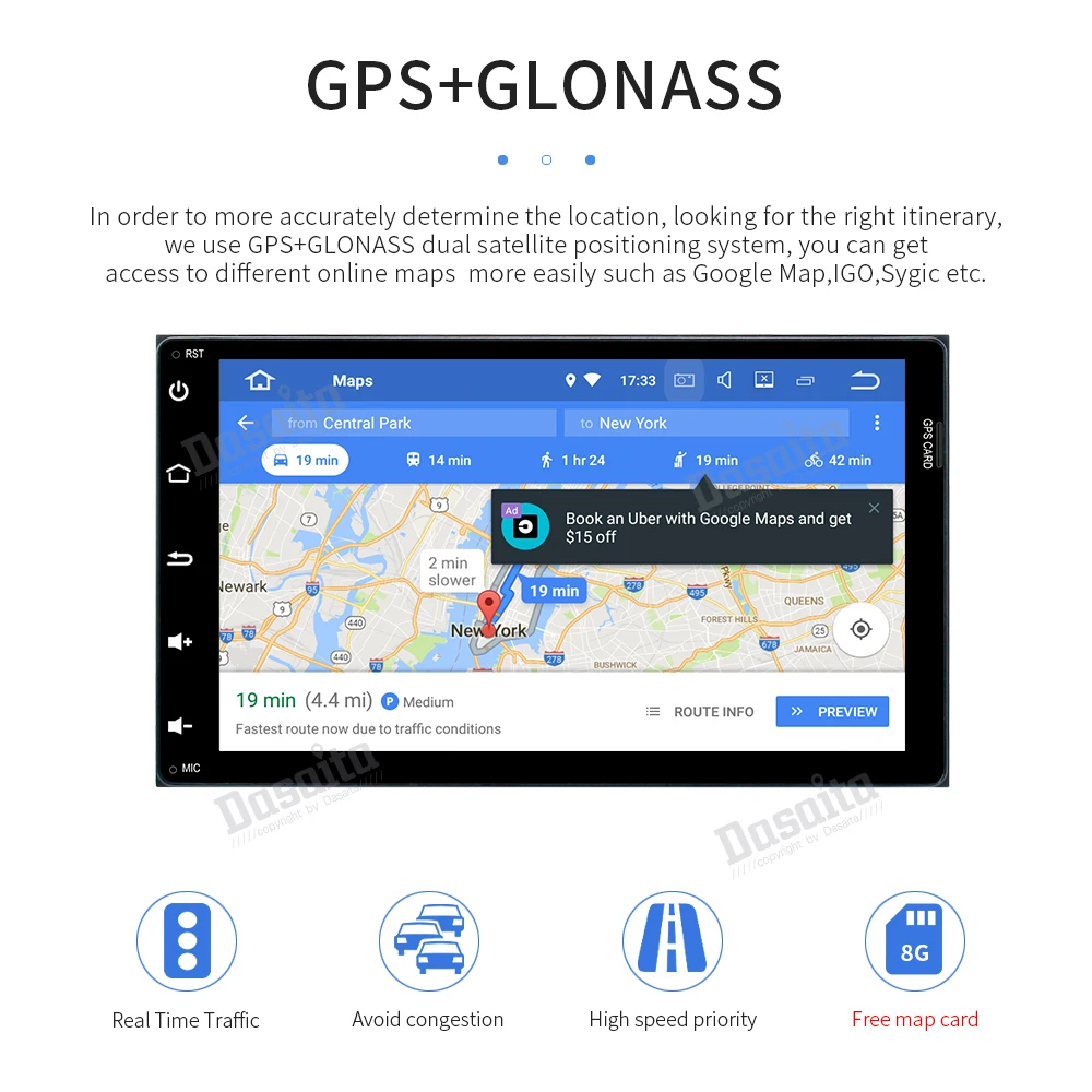 " ips Экран Android 9,0 автомобиля gps радио плеер для Защитные чехлы для сидений, сшитые специально для Toyota Corolla Auris Fortuner 8-Core, 4 Гб+ 32G авто радио мультимедиа