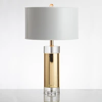 simple modern metal luxury atmosphere crystal clear american model room living room bedroom bedside lamp decorative table lamp