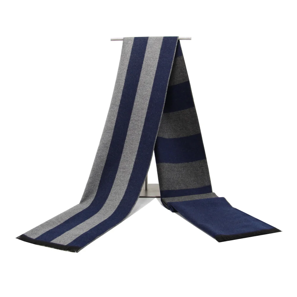 High quality cashmere Solid Grey black Navy men's boutique plaid striped scarfs patchwork color 30x180cm wholesale retail |