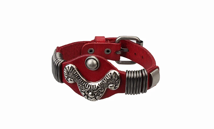 Бесплатная доставка 100% браслет из натуральной кожи мужские и женские ретро панк