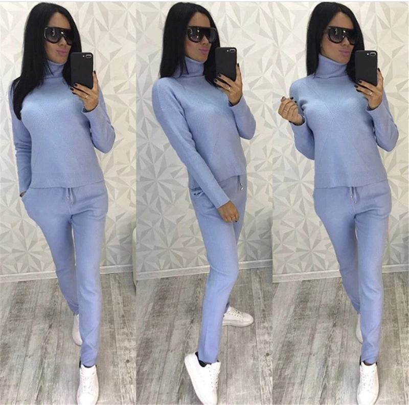 Женский трикотажный спортивный костюм повседневный комплект из двух предметов: