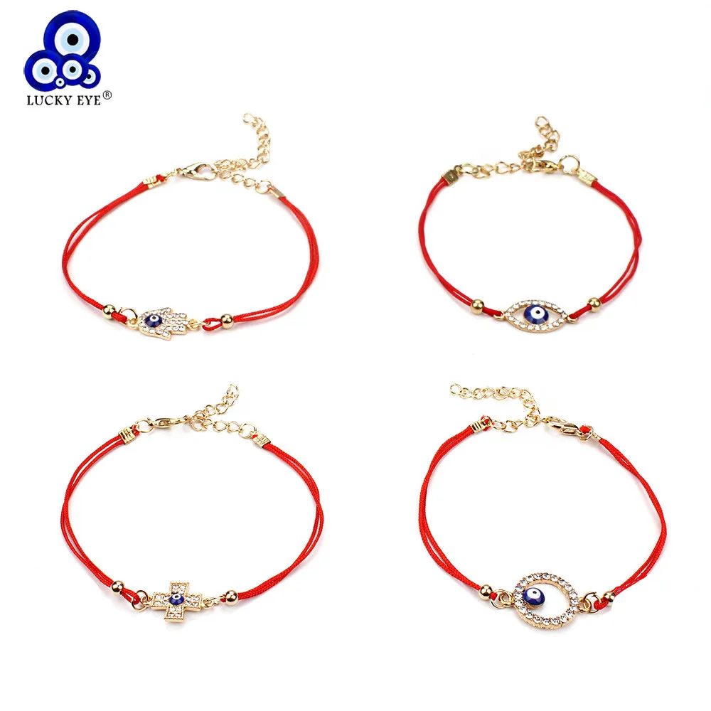 Браслет на веревке для мужчин и женщин EY96 тонкий браслет с красной нитью крестом