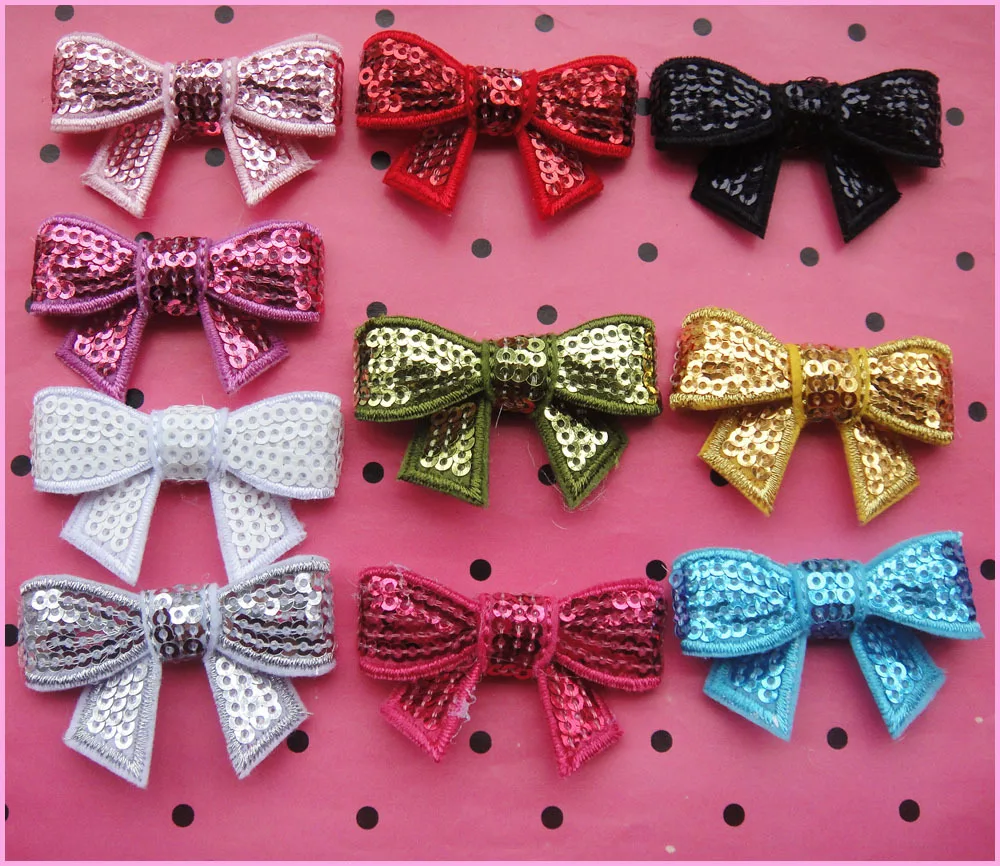 Бесплатная доставка оптовая продажа разные цвета аппликация с бантом и