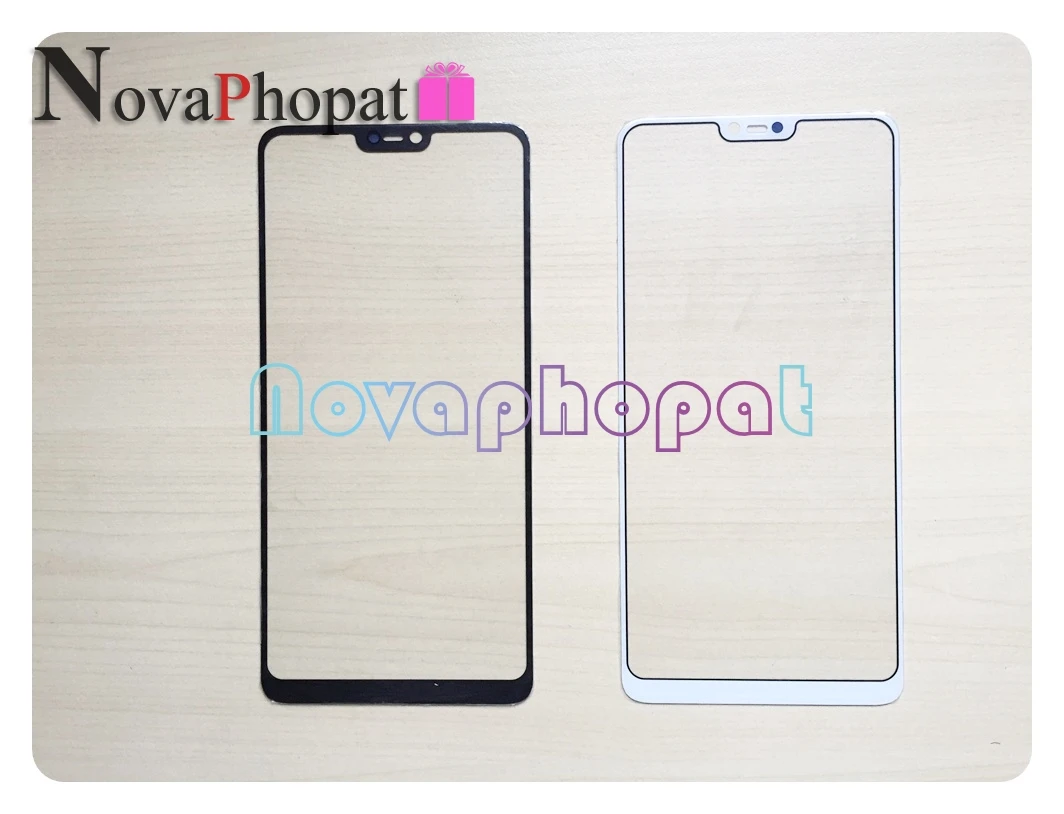 Novaphopat черно белая передняя внешняя стеклянная панель для OPPO F7 стеклянный экран