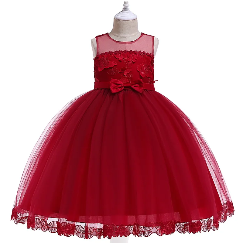 Новинка платье принцессы без рукавов с украшением в виде бабочки для девочек