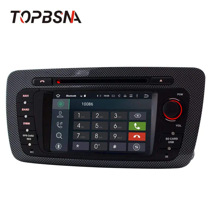 TOPBSNA 2 Din Android 6 0 Автомобильный DVD мультимедийный плеер для Seat Ibiza 2009 2013 GPS навигация