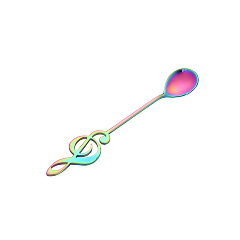Креативная ложка для кофе, молока, мороженого, конфет, десерта, чайная ложка, посуда из нержавеющей стали, детская ложка с музыкальными нотами, аксессуары
