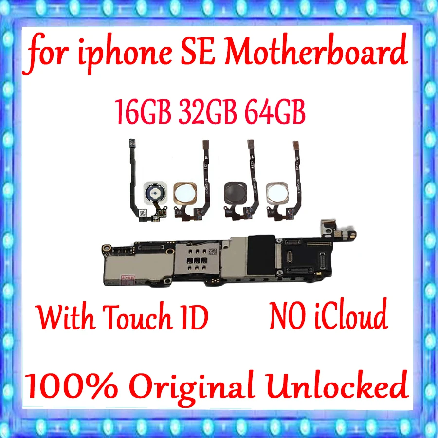 Материнская плата Free icloud для iphone 5SE SE без/с Touch ID оригинальные разблокированные