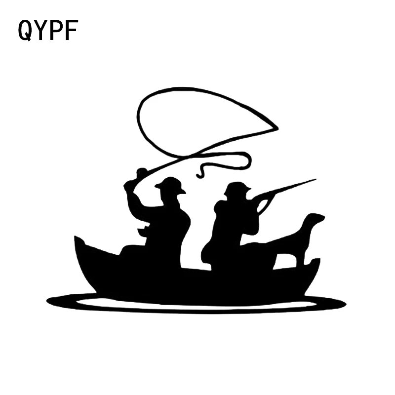 

QYPF 14.8*11.3CM Outdoor sport Fishing Hunting Decor Car Sticker Vinyl Accessories Black/Silver C16-1774