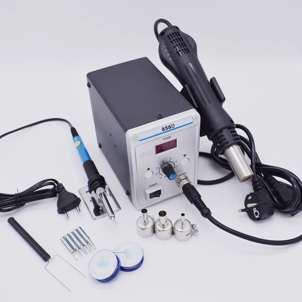 C Паяльная станция 700 Вт 858D ESD 60 Вт Светодиодный Цифровой паяльник De паяльная станция BGA паяльная станция горячий воздушный пистолет набор инструментов - Цвет: C