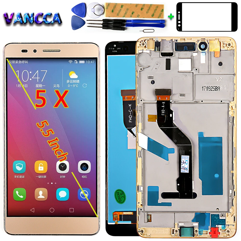 ЖК дисплей Vancca 5 дюйма для Huawei Honor 5X дигитайзер сенсорный экран в сборе huawei GR5 1920*1080