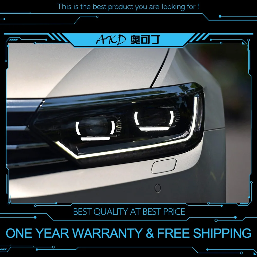 AKD Тюнинг автомобилей фары для VW Passat B8 Eur Verson светодиодные фары DRL ходовые огни биксеноновые фары Противотуманные фары с ангельскими глазками авто
