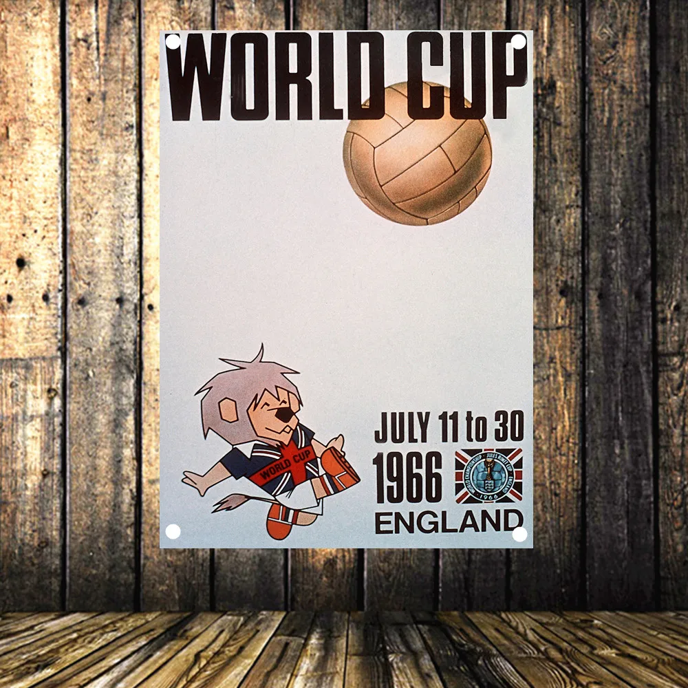 Кубок мира Англия 1966 баннер с четырьмя отверстиями футбольный постер для