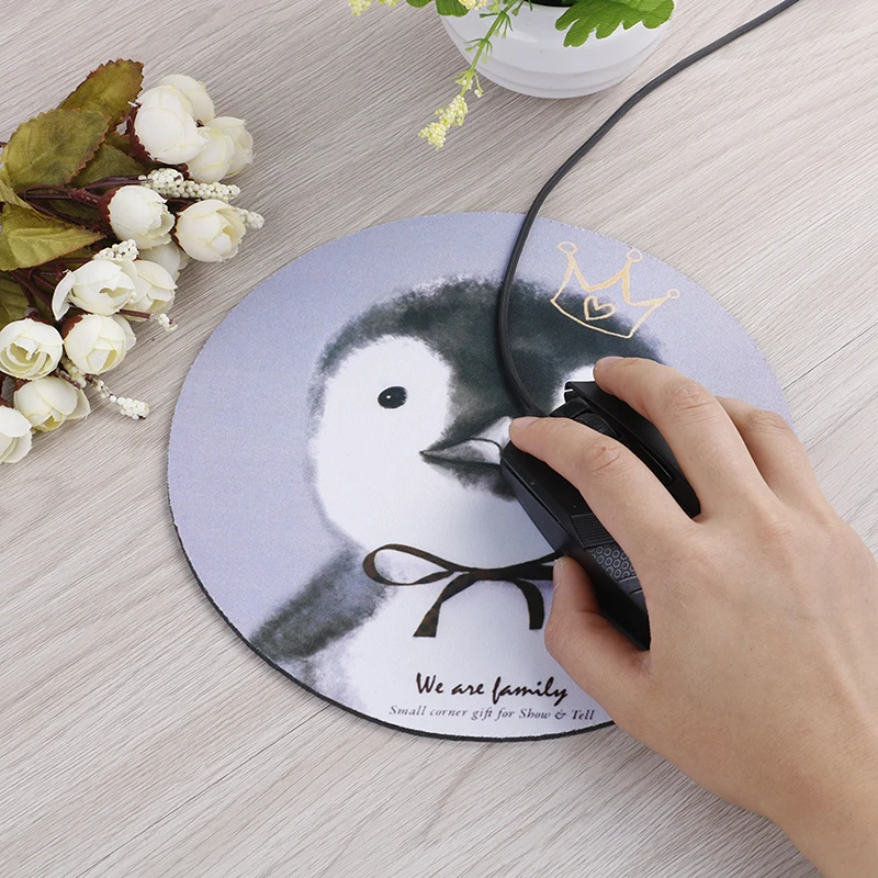 

1Pc cute mouse pad round office mice pad rubber computer anti-slip table mat