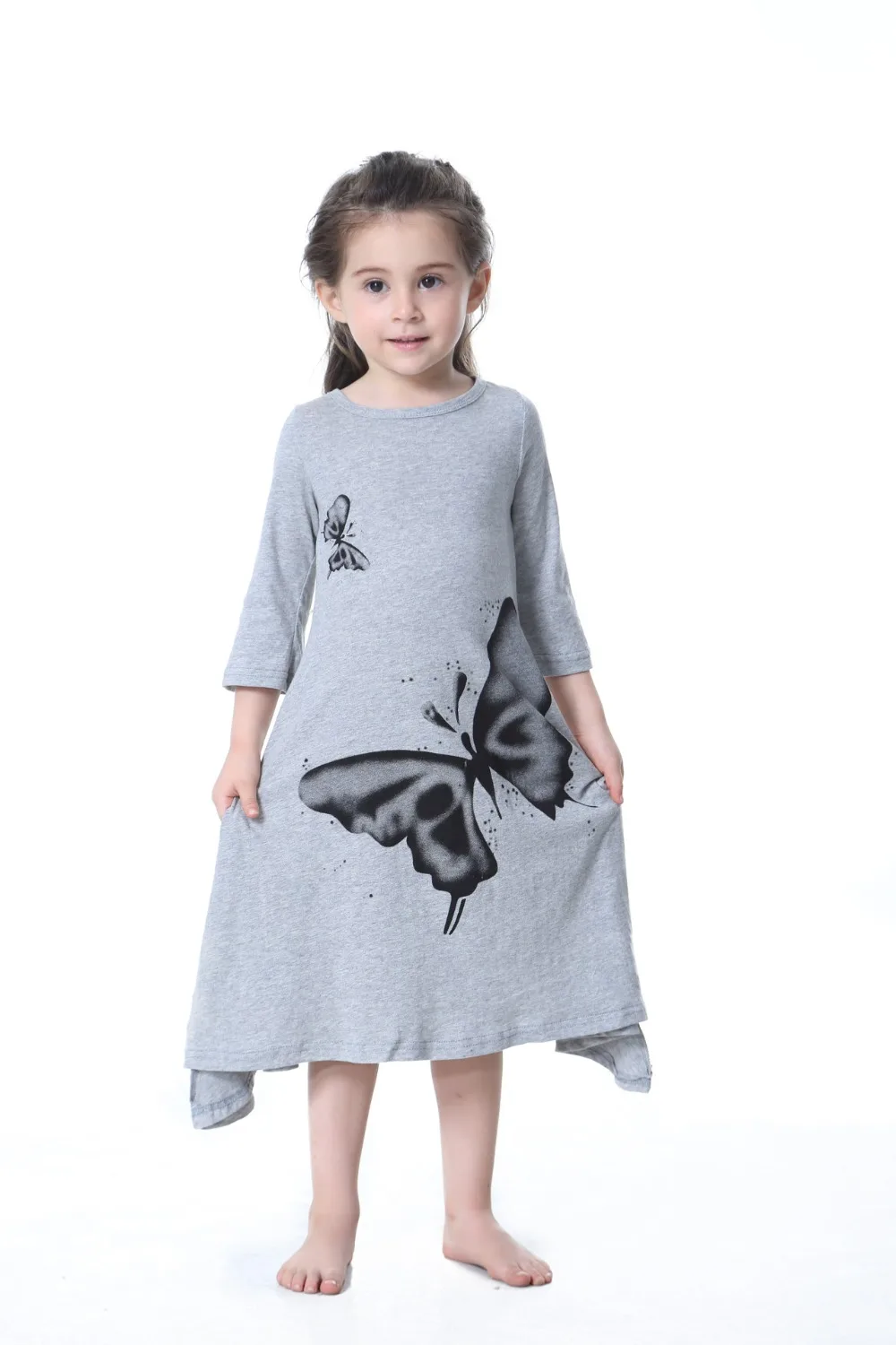 Платье для девочек одежда малышей Семейные Детские платья Осенняя мода