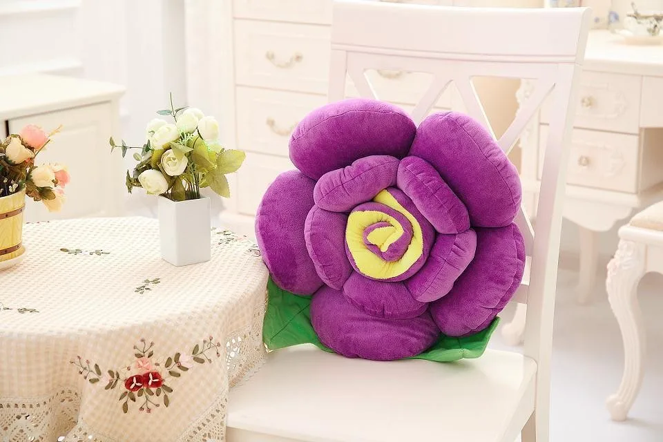 Подушка плюшевая в виде Розы 23-40 см | Дом и сад